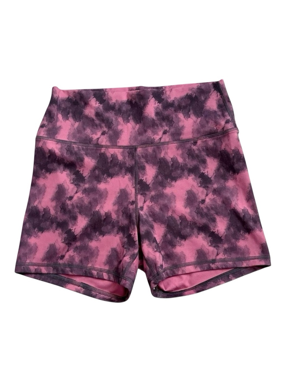 Fleo Compression Shorts Womens Large Pink Black High Rise Tie Dye Yoga Gym